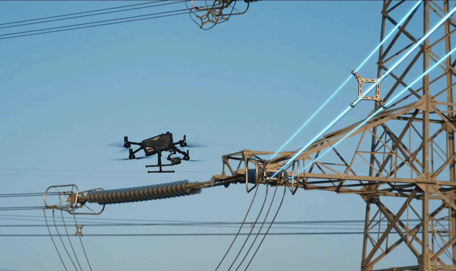 Inspection de pylône électrique par drone